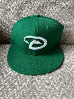Green Snapback Hat with White Embroidered Logo